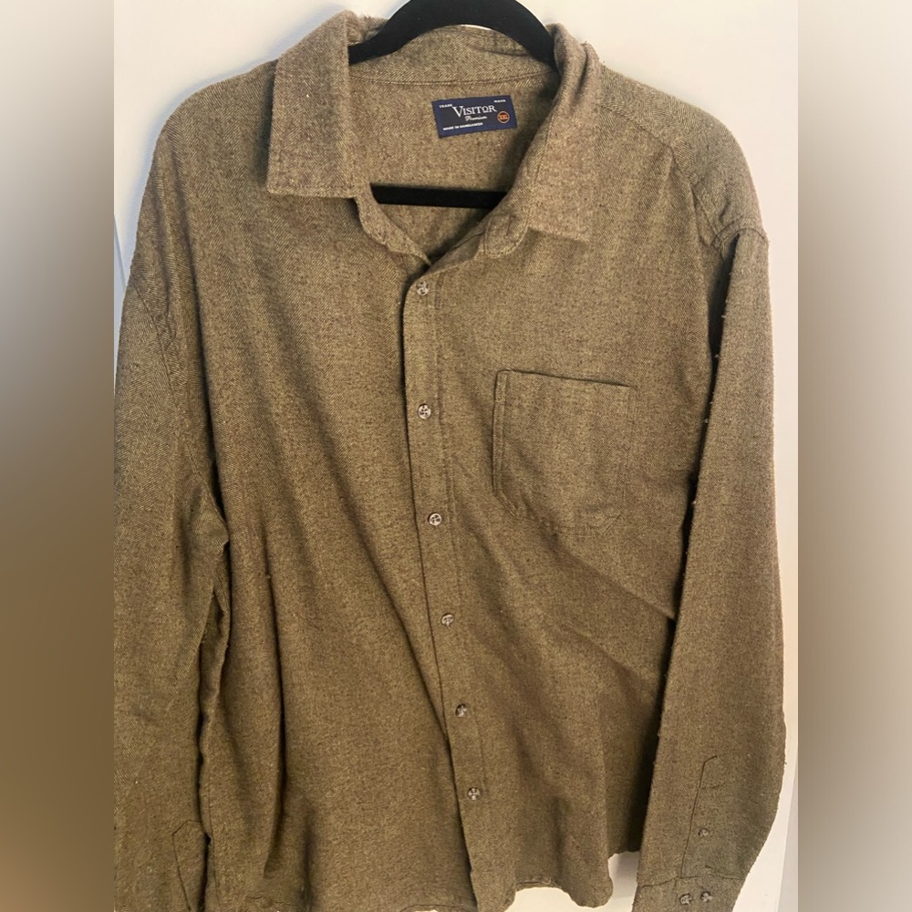 Visitor Premium XXL Long Sleeve Button Down (Men’s - Olive Green)